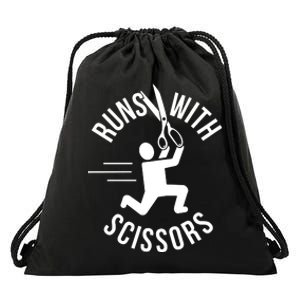 Runs With Scissors Drawstring Bag