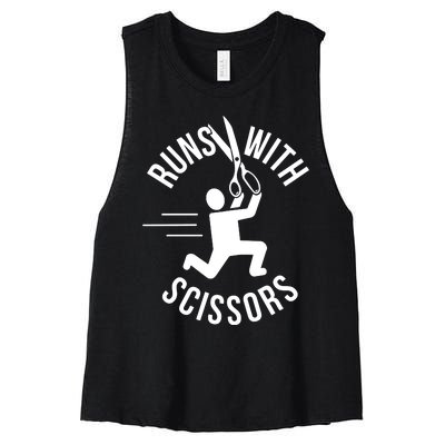 Runs With Scissors Women's Racerback Cropped Tank