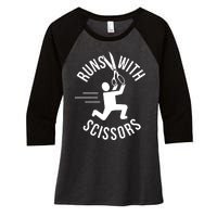 Runs With Scissors Women's Tri-Blend 3/4-Sleeve Raglan Shirt