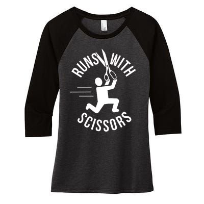 Runs With Scissors Women's Tri-Blend 3/4-Sleeve Raglan Shirt