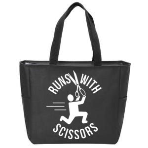 Runs With Scissors Zip Tote Bag