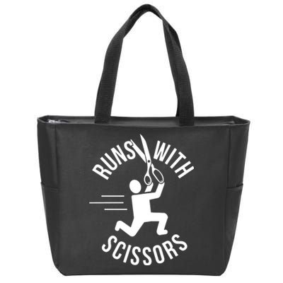 Runs With Scissors Zip Tote Bag