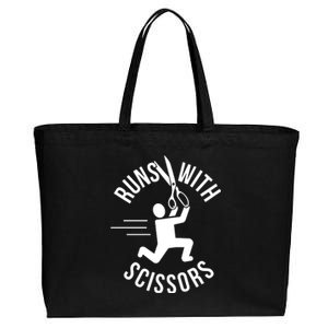 Runs With Scissors Cotton Canvas Jumbo Tote