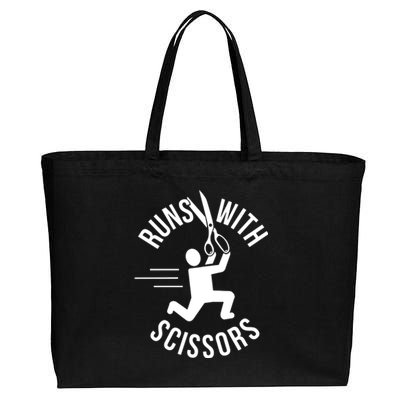 Runs With Scissors Cotton Canvas Jumbo Tote