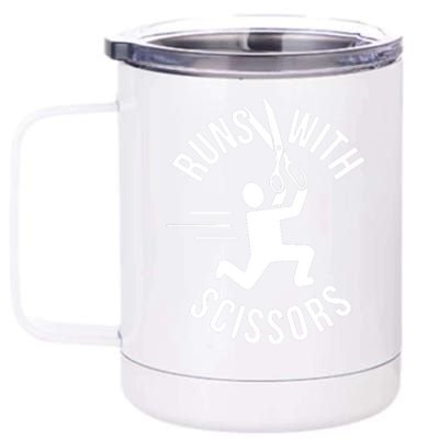 Runs With Scissors 12 oz Stainless Steel Tumbler Cup