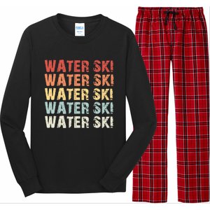 Retro Water Ski Lover Gift Waterski Love Funny Gift Skiing Gift Long Sleeve Pajama Set