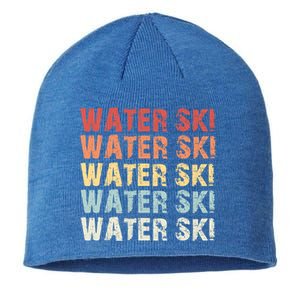 Retro Water Ski Lover Gift Waterski Love Funny Gift Skiing Gift Sustainable Beanie