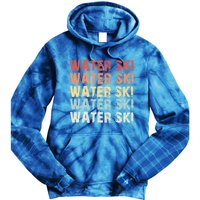 Retro Water Ski Lover Gift Waterski Love Funny Gift Skiing Gift Tie Dye Hoodie