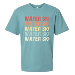 Retro Water Ski Lover Gift Waterski Love Funny Gift Skiing Gift Sueded Cloud Jersey T-Shirt