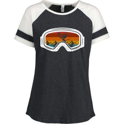 Retro Winter Ski Goggles Snowboard Goggles Gift Enza Ladies Jersey Colorblock Tee