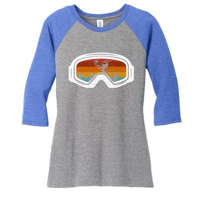 Retro Winter Ski Goggles Snowboard Goggles Gift Women's Tri-Blend 3/4-Sleeve Raglan Shirt