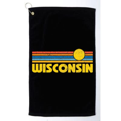 Retro Wisconsin Sunset Vintage Throwback Platinum Collection Golf Towel