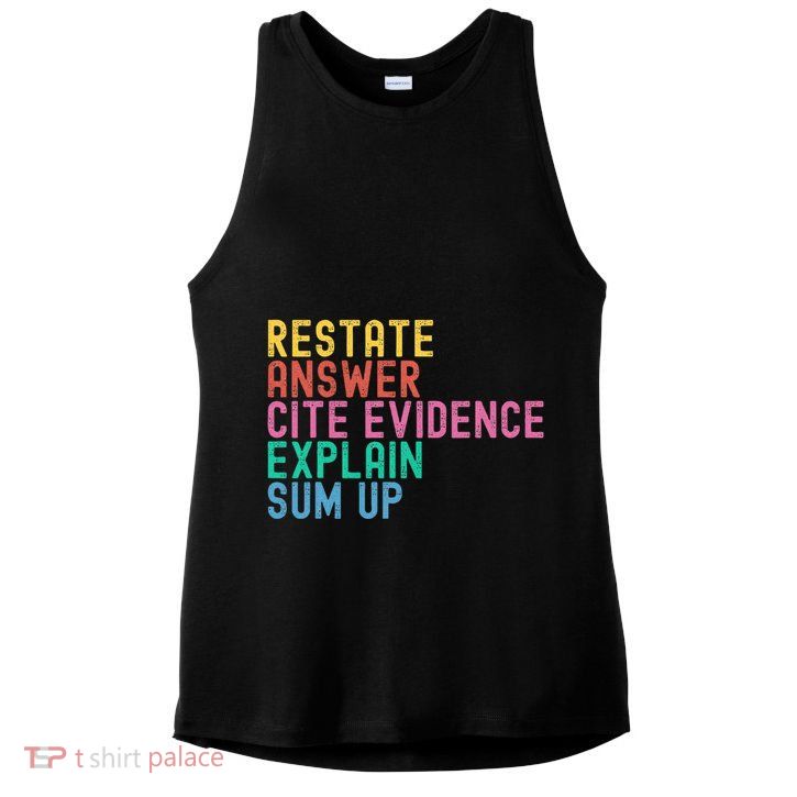 Races Writing Strategy Funny Text Evidence English Teacher Ladies PosiCharge Tri-Blend Wicking Tank