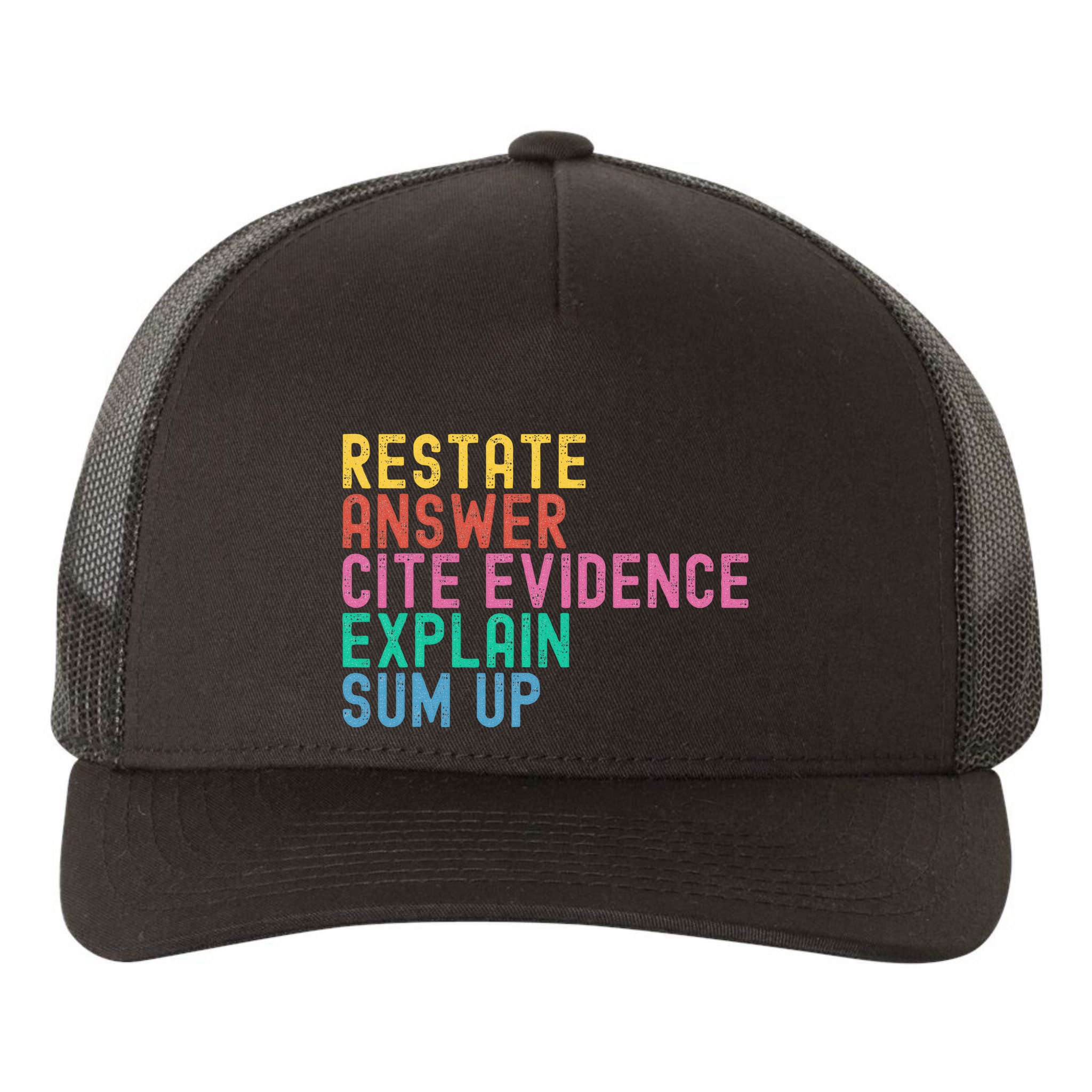 Races Writing Strategy Funny Text Evidence English Teacher Yupoong Adult 5-Panel Trucker Hat