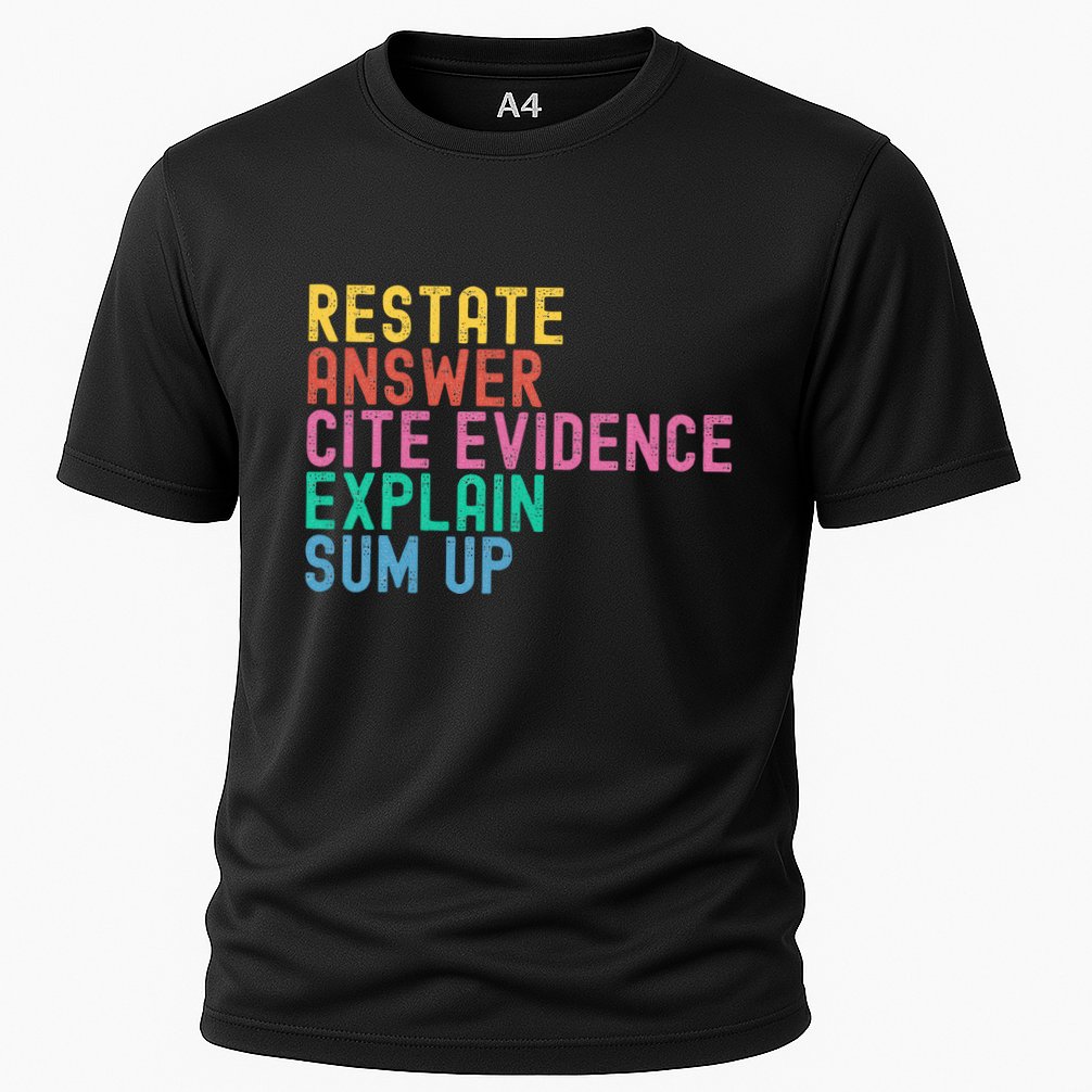 Races Writing Strategy Funny Text Evidence English Teacher Cooling Performance Crew T-Shirt