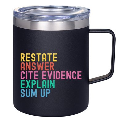 Races Writing Strategy Funny Text Evidence English Teacher 12oz Stainless Steel Coffee Mug