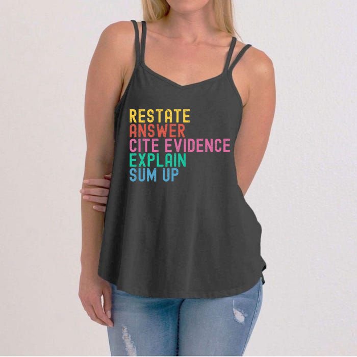 Races Writing Strategy Funny Text Evidence English Teacher Women's Strappy Tank