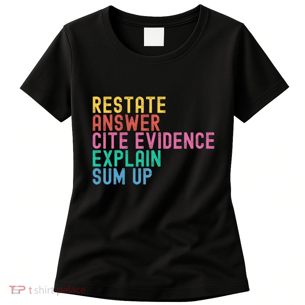 Races Writing Strategy Funny Text Evidence English Teacher Womens T-Shirt