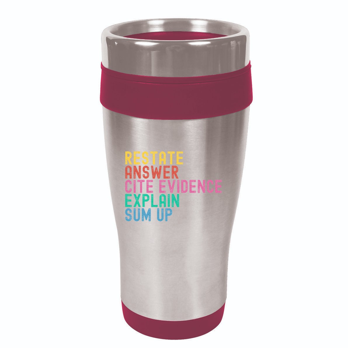 Races Writing Strategy Funny Text Evidence English Teacher 16oz Travel Tumbler