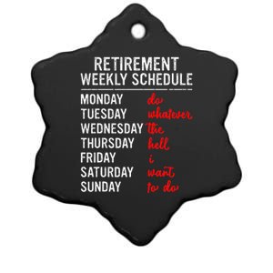 Retirement Weekly Schedule Retired Retiring Ceramic Star Ornament