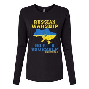 Russian War Ship Go F Yourself Womens Cotton Relaxed Long Sleeve T-Shirt