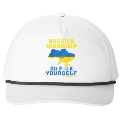 Russian War Ship Go F Yourself Snapback Five-Panel Rope Hat