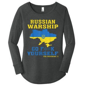 Russian War Ship Go F Yourself Women's Perfect Tri Tunic Long Sleeve Shirt