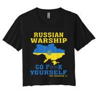 Russian War Ship Go F Yourself Women's Crop Top Tee