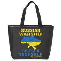 Russian War Ship Go F Yourself Zip Tote Bag