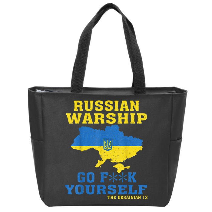 Russian War Ship Go F Yourself Zip Tote Bag