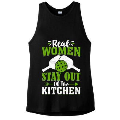 Real Women Stay Out Of The Kitchen Pickleball Gift For Pickleball Player Ladies PosiCharge Tri-Blend Wicking Tank