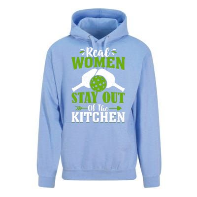 Real Women Stay Out Of The Kitchen Pickleball Gift For Pickleball Player Unisex Surf Hoodie