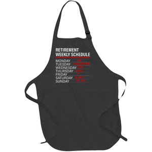 Retirement Weekly Schedule Retirement Life Funny Retirement Full-Length Apron With Pockets