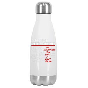 Retirement Weekly Schedule Retirement Life Funny Retirement Stainless Steel Insulated Water Bottle