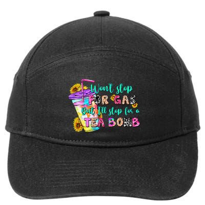 Retro WonT Stop For Gas But ILl Stop For A Tea Bomb 7-Panel Snapback Hat