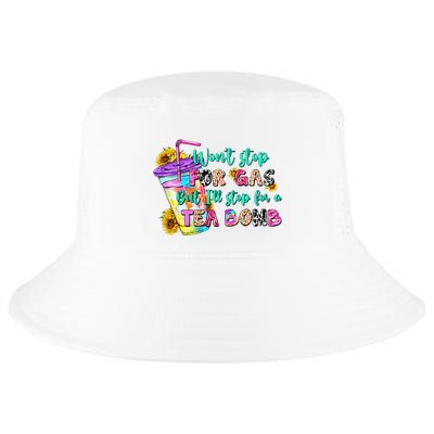 Retro WonT Stop For Gas But ILl Stop For A Tea Bomb Cool Comfort Performance Bucket Hat