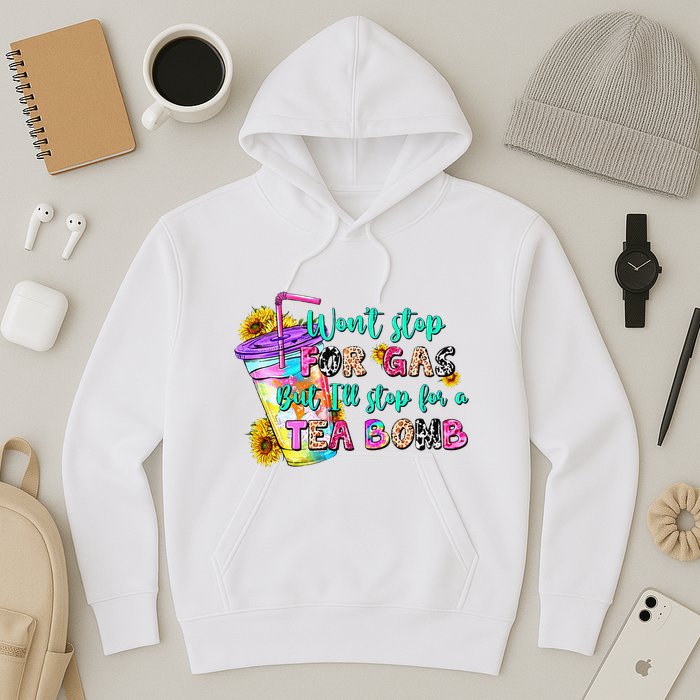 Retro WonT Stop For Gas But ILl Stop For A Tea Bomb Hoodie