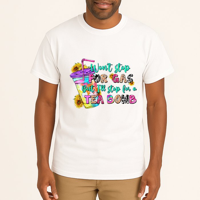 Retro WonT Stop For Gas But ILl Stop For A Tea Bomb Tall T-Shirt