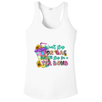 Retro WonT Stop For Gas But ILl Stop For A Tea Bomb Ladies PosiCharge Competitor Racerback Tank
