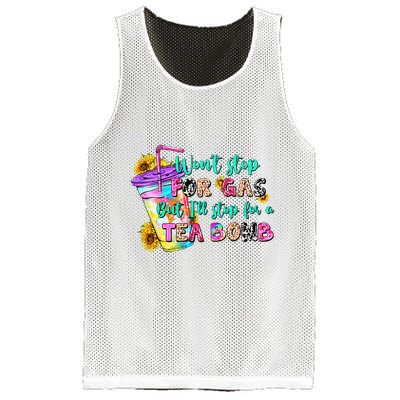 Retro WonT Stop For Gas But ILl Stop For A Tea Bomb Mesh Reversible Basketball Jersey Tank
