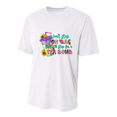 Retro WonT Stop For Gas But ILl Stop For A Tea Bomb Youth Performance Sprint T-Shirt
