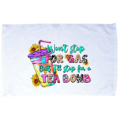 Retro WonT Stop For Gas But ILl Stop For A Tea Bomb Microfiber Hand Towel