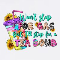 Retro WonT Stop For Gas But ILl Stop For A Tea Bomb Visor