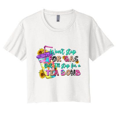 Retro WonT Stop For Gas But ILl Stop For A Tea Bomb Crop Top