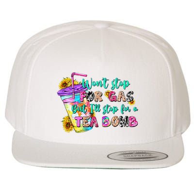Retro WonT Stop For Gas But ILl Stop For A Tea Bomb Wool Snapback Cap