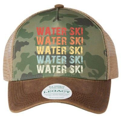 Retro Water Ski Lover Gift Waterski Love Funny Gift Skiing Gift Legacy Tie Dye Trucker Hat