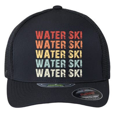 Retro Water Ski Lover Gift Waterski Love Funny Gift Skiing Gift Flexfit Unipanel Trucker Cap