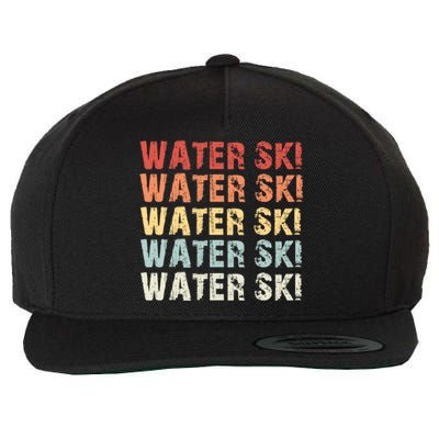 Retro Water Ski Lover Gift Waterski Love Funny Gift Skiing Gift Wool Snapback Cap