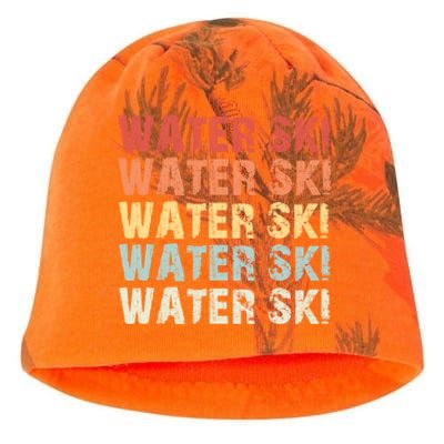 Retro Water Ski Lover Gift Waterski Love Funny Gift Skiing Gift Kati - Camo Knit Beanie