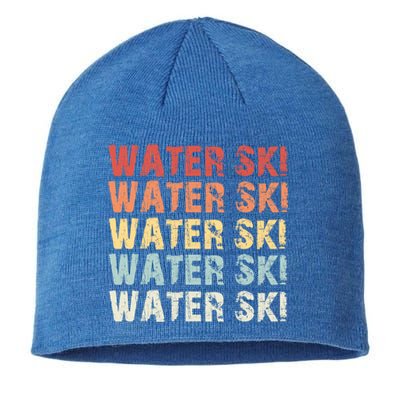 Retro Water Ski Lover Gift Waterski Love Funny Gift Skiing Gift Sustainable Beanie